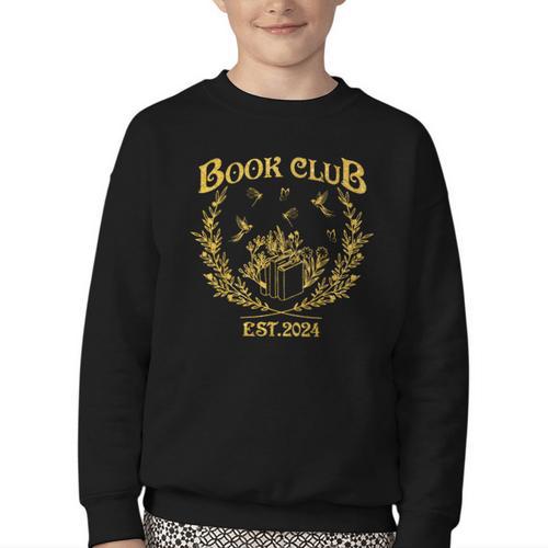 Book Club Since Reading Club EST 2024 Book Lover Social Club Youth Crewneck Sweatshirt - Bookorys DE