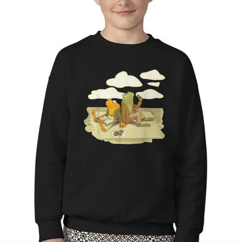 Book Frog Toad Vintage Book Frog Book Frog Reading Book Youth Crewneck Sweatshirt - Bookorys