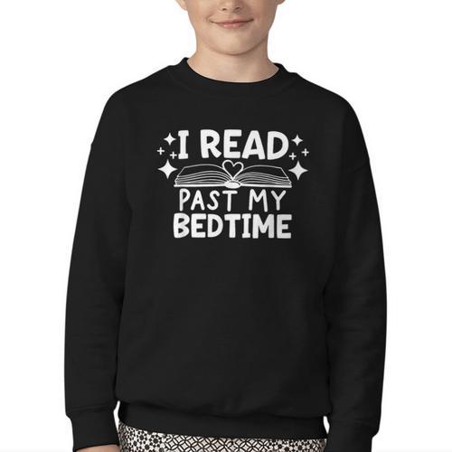 Book Lover Reading Bookish Floral I Read Past My Bedtime Youth Crewneck Sweatshirt - Bookorys AU