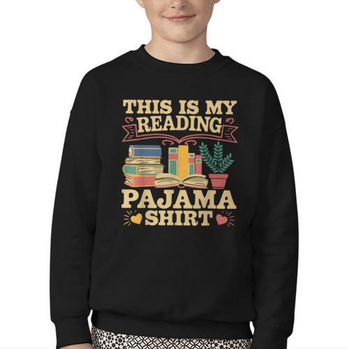 Book And Pajama This Is My Reading Pajama Bedtime Reading Youth Crewneck Sweatshirt - Bookorys UK