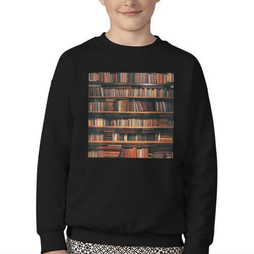 Book Book Shelves Library Youth Crewneck Sweatshirt - Bookorys AU