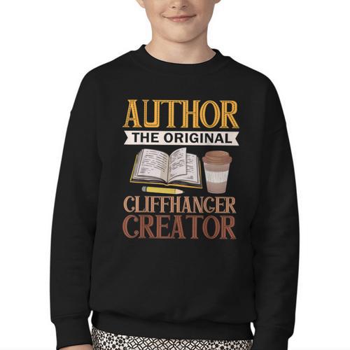 Book Writer Cliffhanger Creator Author Book Writing Novelist Youth Crewneck Sweatshirt - Bookorys