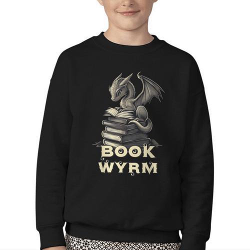 Bookwyrm Dragon Fantasy Bookish Fairytale Book Lover Youth Crewneck Sweatshirt - Bookorys