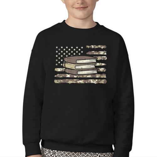 Camo Across America Read Reading Book Librarian Men Women Youth Crewneck Sweatshirt - Bookorys AU