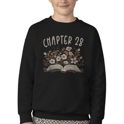 Chapter 28th Birthday Bookworm 28 Years Old For Book Lovers Youth Crewneck Sweatshirt - Bookorys