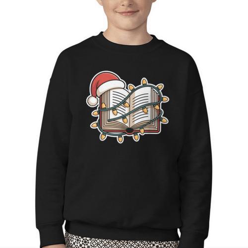 Christmas Book Festive Holiday Xmas Youth Crewneck Sweatshirt - Bookorys DE