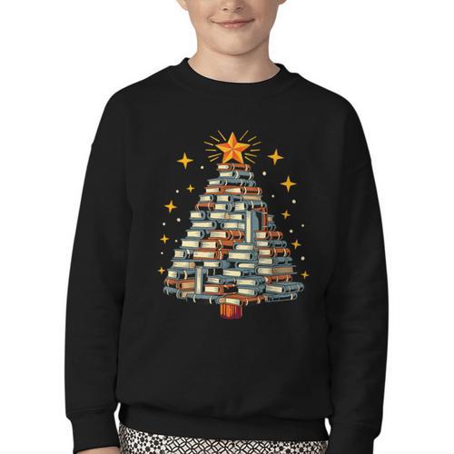 Christmas Tree Books Youth Crewneck Sweatshirt - Bookorys AU