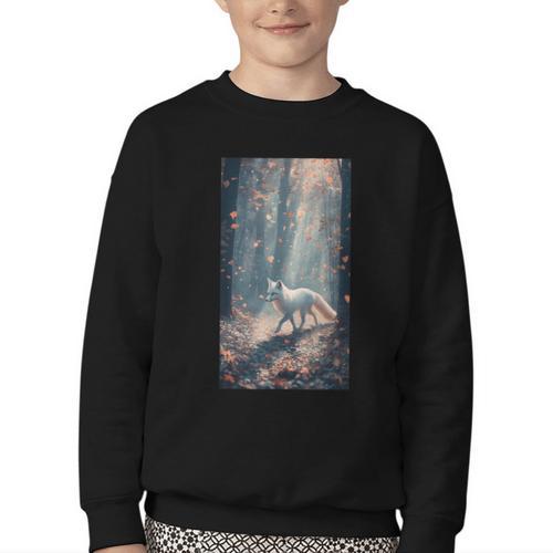 Cottagecore Fox Fox Books Flowers Wildlife Nature Youth Crewneck Sweatshirt - Bookorys UK