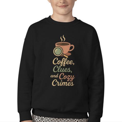 Cozy Crime Club Mystery Reader Bookish Sleuth Youth Crewneck Sweatshirt - Bookorys CA