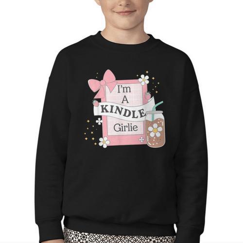 Cute Bookish Kindle Girlie Nerdy Read Book Lover Girl Women Youth Crewneck Sweatshirt - Bookorys DE