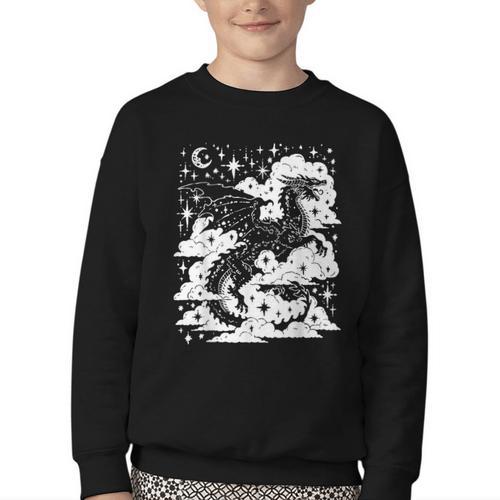 Dark Academia Fantasy Dragon Book Lover Bookish Goblincore Youth Crewneck Sweatshirt - Bookorys AU