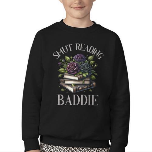 Dark Romance Reader Smutt Book Merch Spicy Books Smut Baddie Youth Crewneck Sweatshirt - Bookorys
