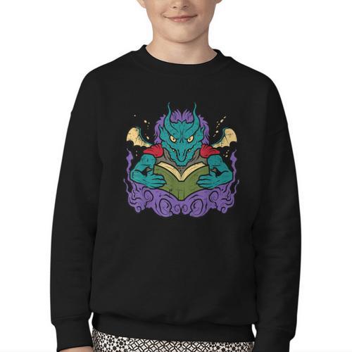 Dragon Read Reading Librarian Book Across America Kids Youth Crewneck Sweatshirt - Bookorys CA