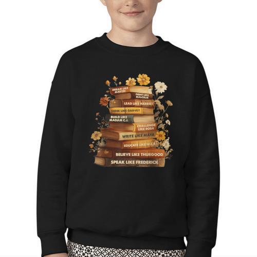 Dream Like Martin Floral Book History Month Women Men Youth Crewneck Sweatshirt - Bookorys