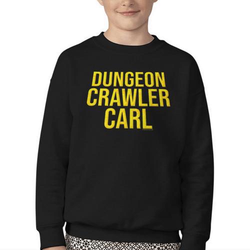 Dungeon Crawler Carl Yellow Text Logo LitRPG Series Book Youth Crewneck Sweatshirt - Bookorys DE