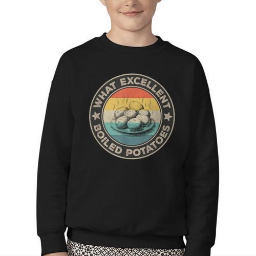 What Excellent Boiled Potatoes Retro Book Vintage Literature Youth Crewneck Sweatshirt - Bookorys UK
