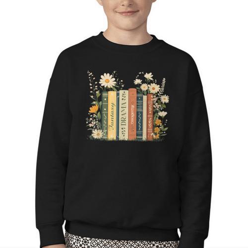 Fantasy Drama Tragedy Book Floral Subtle Youth Crewneck Sweatshirt - Bookorys UK