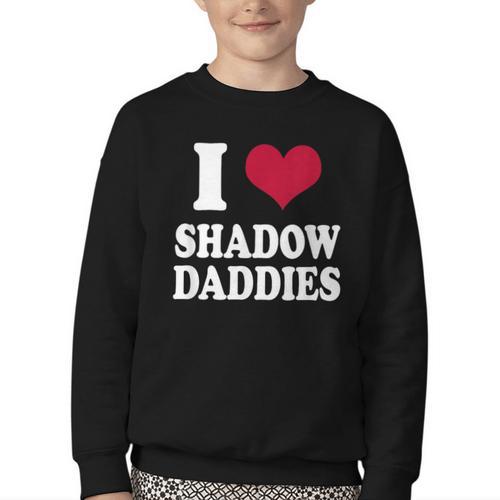 Fantasy Romantasy Book Lover I Love Heart Shadow Daddies Youth Crewneck Sweatshirt - Bookorys
