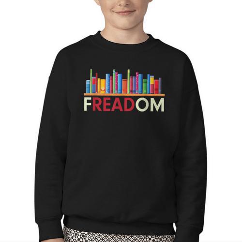 Freadom Anti-Banned Books – Read Banned Books Library Youth Crewneck Sweatshirt - Bookorys