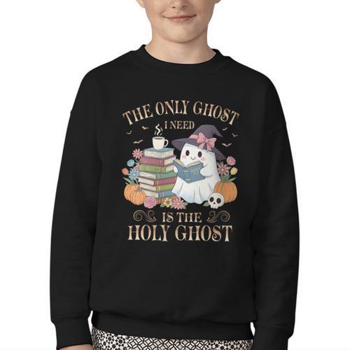 The Only Ghost I Need Is The Holy Ghost Books Reading Lovers Youth Crewneck Sweatshirt - Bookorys