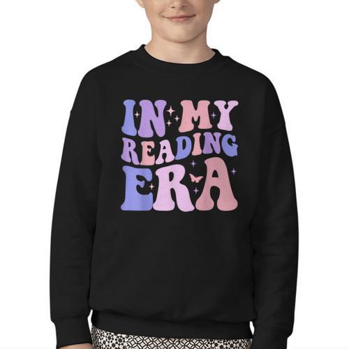 Groovy In My Reading Era Book Lovers Book Reader Youth Crewneck Sweatshirt - Bookorys