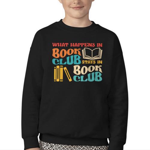 What Happens In Book Club Stays In Book Club Retro Youth Crewneck Sweatshirt - Bookorys