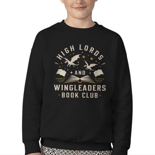 High Lords & Wingleaders Fantasy Reader Book Club Dragons Youth Crewneck Sweatshirt - Bookorys