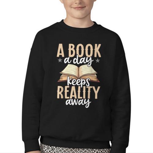 Librarian A Book A Day For Book Lover Reading Library Youth Crewneck Sweatshirt - Bookorys CA