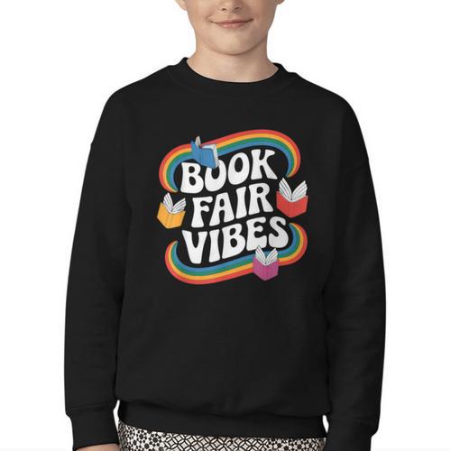 Library Book Fair Vibe Groovy Retro School Reading Nostalgic Youth Crewneck Sweatshirt - Bookorys UK