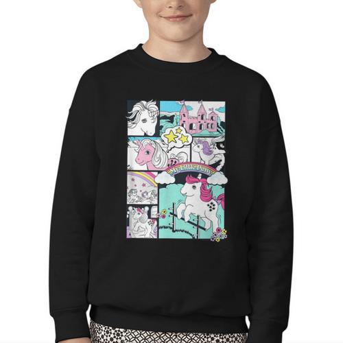 My Little Pony Classic Vintage Rainbow Castle Comic Book Youth Crewneck Sweatshirt - Bookorys DE