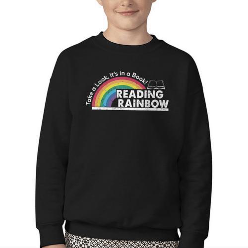 Take A Look It's In A Book Retro Reading Book Lover Youth Crewneck Sweatshirt - Bookorys CA