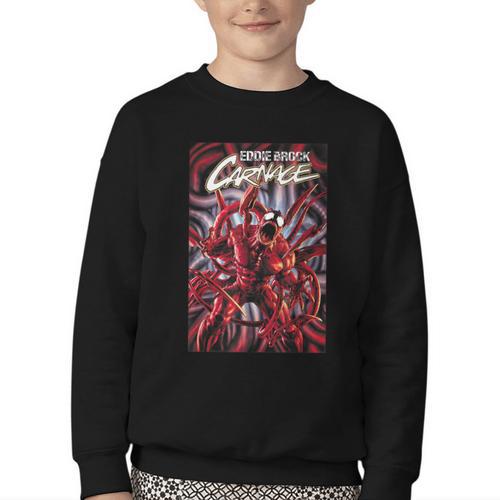 Marvel Spider-Man Eddie Brock Carnage Comic Book Cover Youth Crewneck Sweatshirt - Bookorys