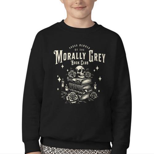 Morally Grey Book Club Reading Shirt Bookish Bookworm Youth Crewneck Sweatshirt - Bookorys AU