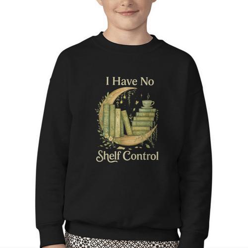 I Have No Shelf Control Moon Books Cottagecore Youth Crewneck Sweatshirt - Bookorys