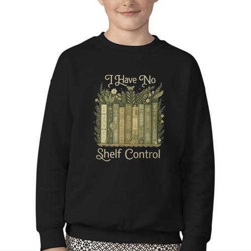 I Have No Shelf Control Vintage Botanical Books Graphic Youth Crewneck Sweatshirt - Bookorys