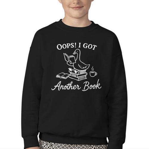 Oops I Got Another Book Goose Goose Reader Youth Crewneck Sweatshirt - Bookorys