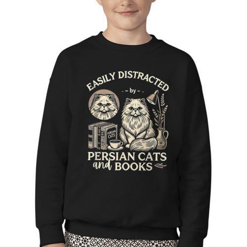 Persian Cat Persian Cats Persian Cats And Books For Men Women Kids Youth Crewneck Sweatshirt - Bookorys AU