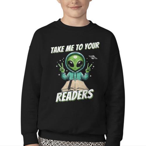 Take Me To Your Readers Across America Read More Books Youth Crewneck Sweatshirt - Bookorys CA