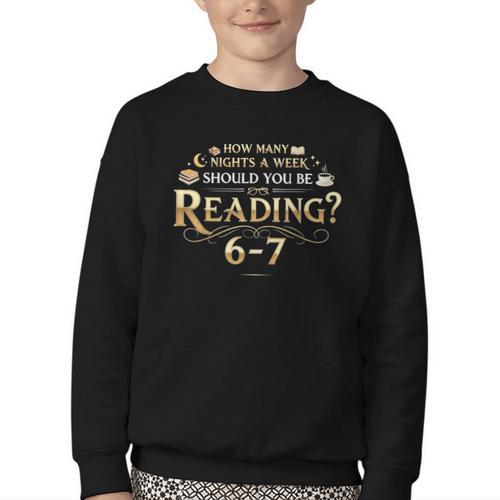 Reading 6–7 Teacher Librarian English Book Lover Quote Youth Crewneck Sweatshirt - Bookorys