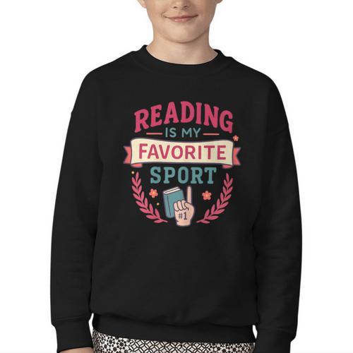 Reading Is My Favorite Sport Book Lover Keepsake For Women Youth Crewneck Sweatshirt - Bookorys CA