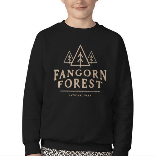Retro Vintage Fangorn Forest National Park Bookworms Saying Youth Crewneck Sweatshirt - Bookorys CA