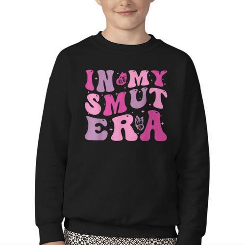 In My Smut Era Groovy Smut Book Reading Spicy Book Romance Youth Crewneck Sweatshirt - Bookorys