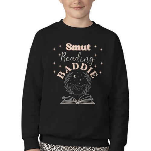 Smut Reading Baddie Smutty Book Lover Merch Women Romance Youth Crewneck Sweatshirt - Bookorys DE
