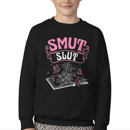 SMUT Slut Provocative Literature Book Club Book Reading Youth Crewneck Sweatshirt - Bookorys CA