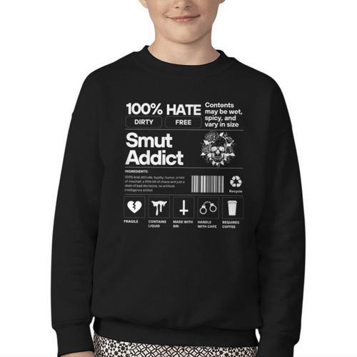 Smutty Book Addict Romance Book Lover Smut Addict Ingredient Youth Crewneck Sweatshirt - Bookorys AU
