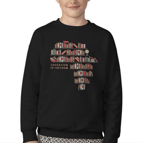 History Book Education Is Freedom Youth Crewneck Sweatshirt - Bookorys UK
