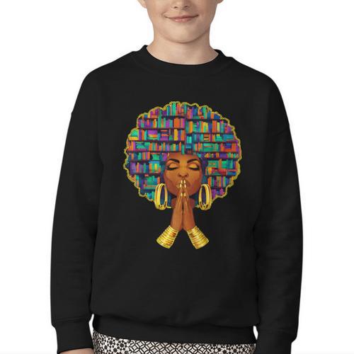 History Month Afro Women Book Lover Librarian Teacher Youth Crewneck Sweatshirt - Bookorys
