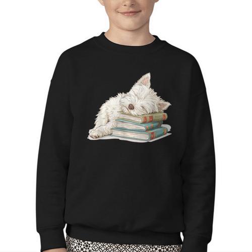 West Highland Terrier Books Dog Breed Westie For Men Women Girls Kids Youth Crewneck Sweatshirt - Bookorys