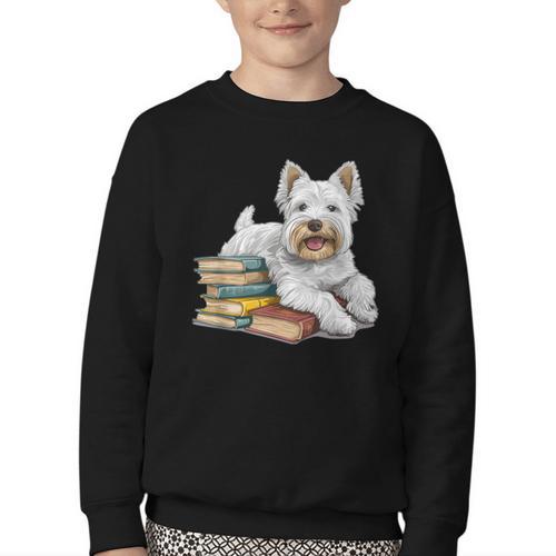 West Highland Terrier Books Dog Breed Westie For Men Women Kids Youth Crewneck Sweatshirt - Bookorys
