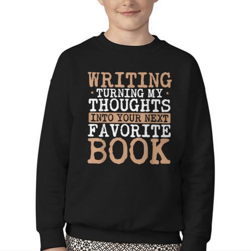 Writing Author Life Books Journalist Typewriter Youth Crewneck Sweatshirt - Bookorys